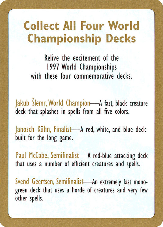 1997 World Championships Ad [World Championship Decks 1997]