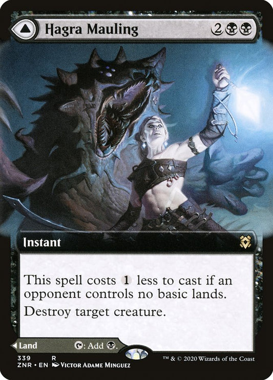 Hagra Mauling // Hagra Broodpit (Extended) [Zendikar Rising Extended Art]