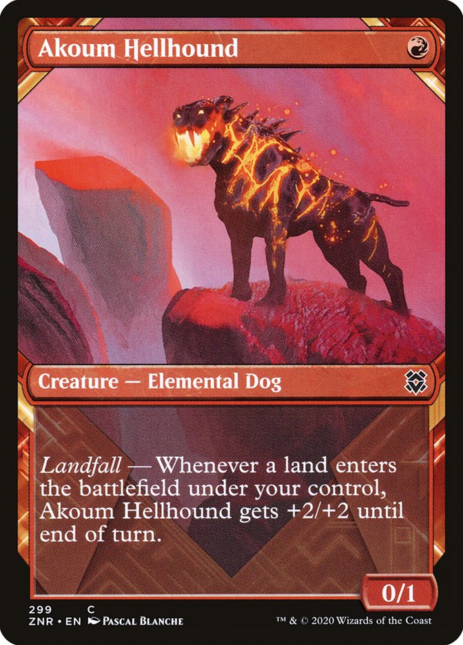 Akoum Hellhound (Showcase) [Zendikar Rising Showcase]